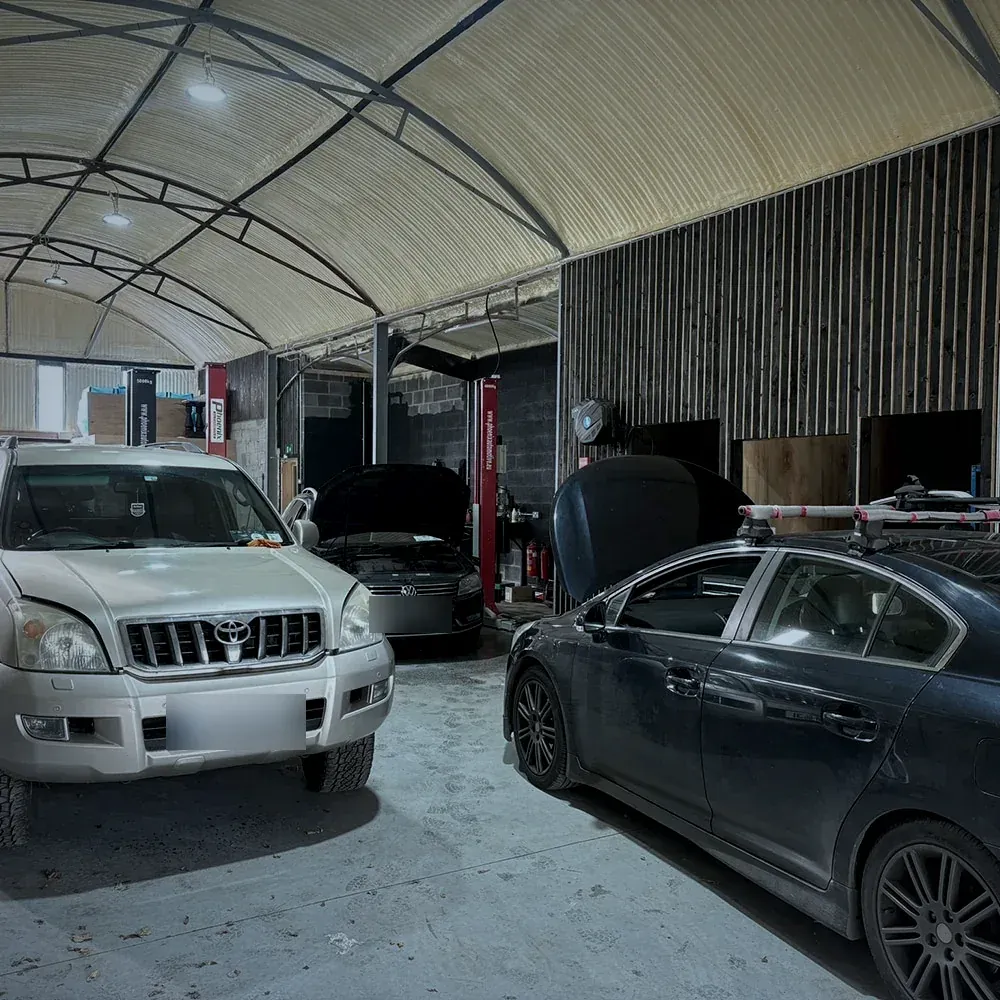 Toyota Land Cruiser in for servicing at the Navan workshop