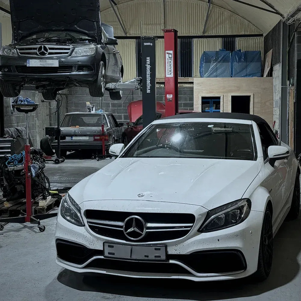 Mercedes cars in for servicing at the Navan workshop that serves Ashbourne