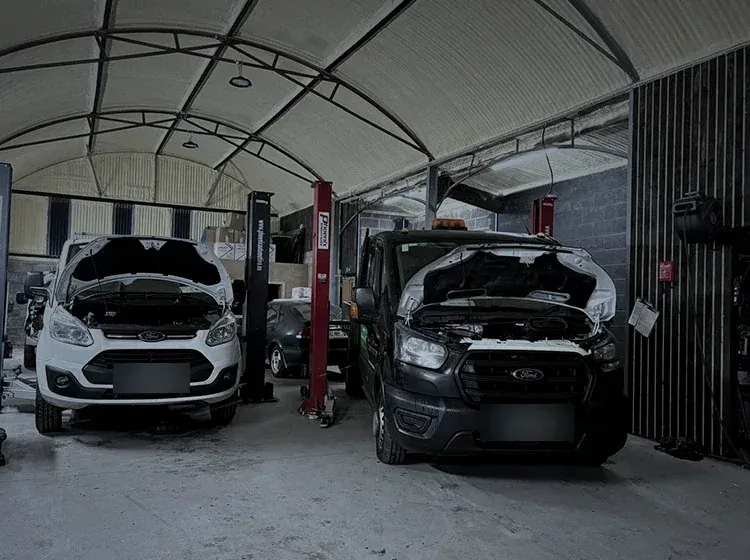 Ford Transit vans in for servicing at the Navan workshop